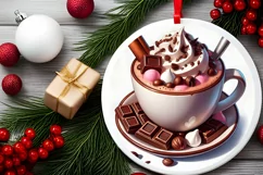 Round Christmas Ornament Sublimation|Clipart Product Image 1