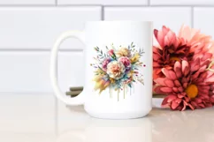 Colorful Golden Foil Carnation Bouquet | Sublimation | Product Image 2