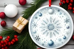 Round Christmas Ornament Sublimation|Clipart Product Image 2