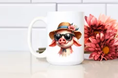 Funny Pig Goat with Sun Hat | Sublimation Clipart Product Image 2