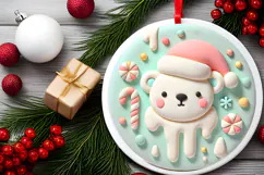 Round Christmass Ornament PNG Product Image 2