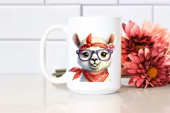 Funny Llama Lamb with Bandana and Fancy es | Clipart Product Image 2
