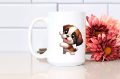 Colorful Baby Saint Bernard | Sublimation | Clipart Product Image 2