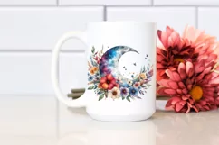 Colorful Flowers Half Moon PNG Product Image 2
