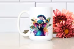 Colorful Artistic Peacock Sunglasses Clipart Product Image 2