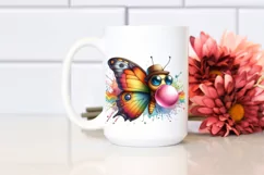 Vibrant Abstract Butterfly Watercolor Clipart Product Image 2
