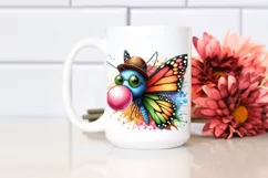 Vibrant Abstract Butterfly Watercolor Clipart Product Image 2