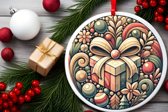 Round Christmass Ornament PNG Product Image 2