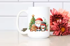 Cute Christmas Characters by the Tree PNG Product Image 2