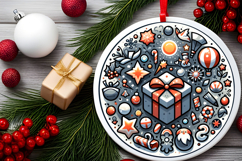 Round Christmass Ornament PNG Product Image 2