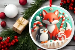 Round Christmas Ornament Sublimation|Clipart Product Image 1