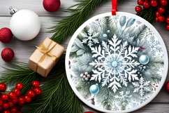 Round Christmass Ornament PNG Product Image 2