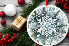 Round Christmas Ornament Sublimation|Clipart Product Image 2