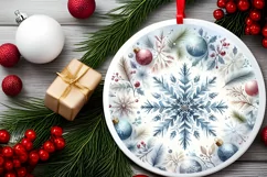 Round Christmas Ornament Sublimation|Clipart Product Image 2