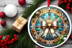 Round Christmas Ornament Sublimation|Clipart Product Image 1