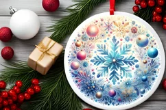 Round Christmas Ornament Sublimation|Clipart Product Image 2