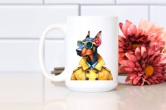 Confused Doberman Pinscher Caricature-Like with Raincoat Product Image 2