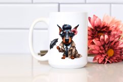 Confused Doberman Pinscher Caricature-Like with Raincoat Product Image 2