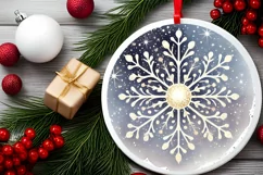 Round Christmas Ornament Sublimation|Clipart Product Image 2