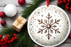 Round Christmas Ornament Sublimation|Clipart Product Image 2