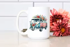 Van Flower USA Flag Sublimation Clipart Product Image 2