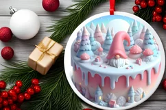 Round Christmas Ornament Sublimation|Clipart Product Image 2