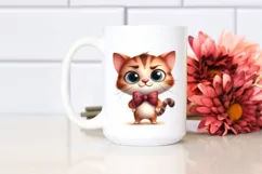 Watercolor Funny Baby Cat Standing | Clipart Product Image 2