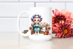 Watercolor Character Tea Cup Sofa Hair Curlers Product Image 2