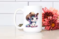 Cowboy Hat Baby Unicorn | Clipart Product Image 2