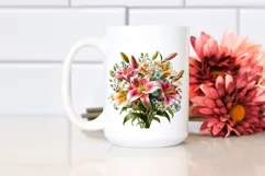 Vibrant Lily Bouquet | Sublimation | Clipart Product Image 2