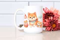 Cute Pastel Shiba Inu Watercolor Clipart Product Image 2