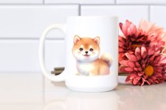 Cute Pastel Shiba Inu Watercolor Clipart Product Image 2