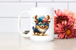 cute Watercolor Monkey made of Flowers Product Image 2