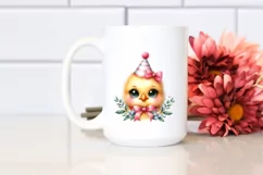 Cute Baby Chicken with Party Hat, PNG Product Image 2