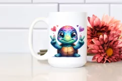 Vibrant Turtle Portrait Love Sign Clipart Product Image 2
