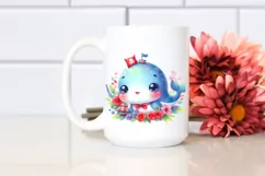 Small Baby Whale Sailor | Sublimation | Clipart Product Image 2