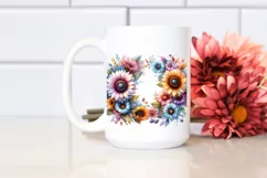 Colorful Sunflower Floral Frame PNG Product Image 2