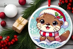 Round Christmas Ornament Sublimation|Clipart Product Image 1