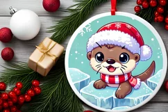 Round Christmas Ornament Sublimation|Clipart Product Image 1