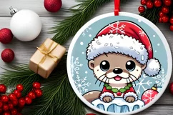 Round Christmas Ornament Sublimation|Clipart Product Image 1