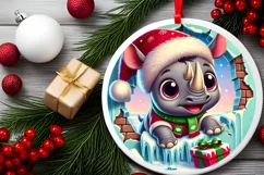 Round Christmas Ornament Sublimation|Clipart Product Image 2