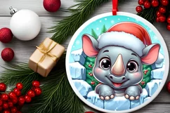 Round Christmas Ornament Sublimation|Clipart Product Image 1