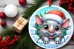 Round Christmass Ornament PNG Product Image 2