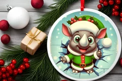 Round Christmas Ornament Sublimation|Clipart Product Image 2
