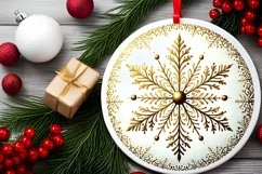 Round Christmas Ornament Sublimation|Clipart Product Image 2