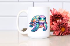 Colorful Vibrant Baby Turtle | Sublimation | Clipart Product Image 2