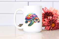 Colorful Vibrant Baby Turtle | Sublimation | Clipart Product Image 2