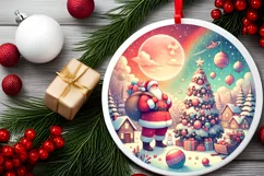 Round Christmas Ornament Sublimation|Clipart Product Image 2