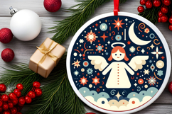 Round Christmass Ornament PNG Product Image 2
