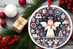 Round Christmas Ornament Sublimation|Clipart Product Image 2